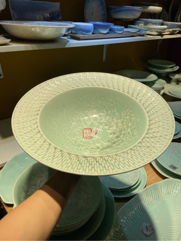 Tô tròn vành 14inch xanh khảm