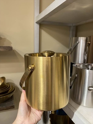 Xô đá vàng có nắp 2L