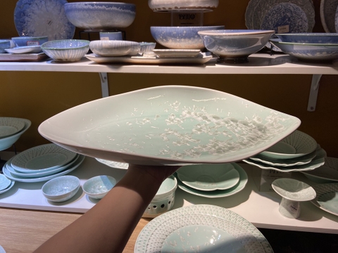 Đĩa cá 16inch xanh khảm