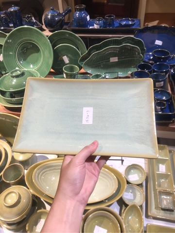 Dĩa CN 30x18cm xanh bơ