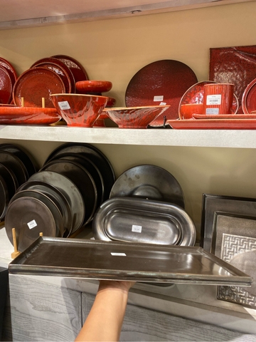 Khay chữ nhật 18inch Ngọc Trai Đen