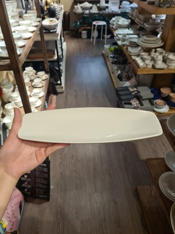 Dĩa oval phẳng 30 x 10 cm Trắng Ngà