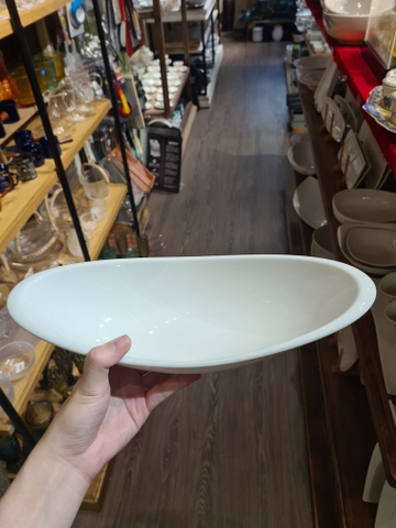 Tô oval vành đầu 32 cm Trắng Ngà