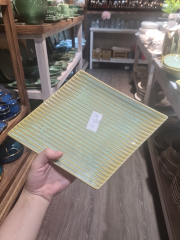 Dĩa sọc 31x24x2cm xanh bơ