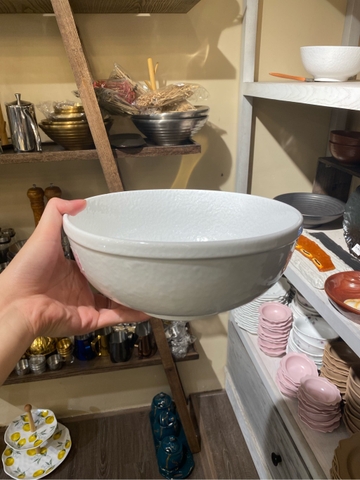 Tô tròn vành 23.5cm tuyết trắng