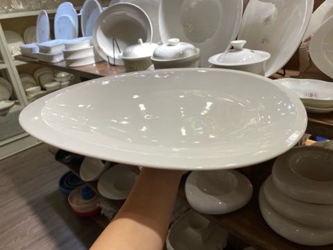 Đĩa tam giác trắng trơn 16inch