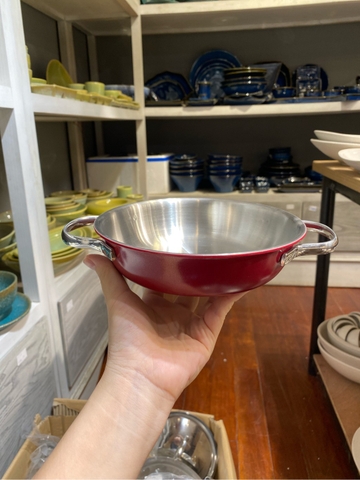 Chảo inox phủ ceramic 16 x 4.2cm Edelkochen - Champagne Red