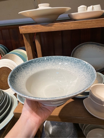 Bát chiết yêu 23cm kem phun đen