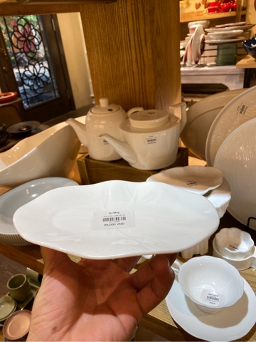 Đĩa khăn oval vân lá