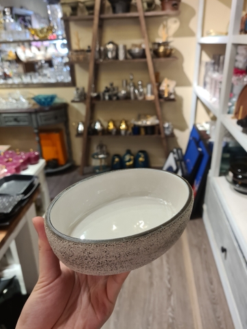 Tô oval 16 x 4.5 cm phun san hô