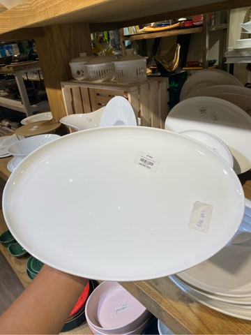 Đĩa xoài trắng trơn 12inch