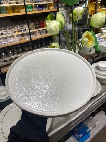 Dĩa tròn vành đứng 26cm tuyết trắng