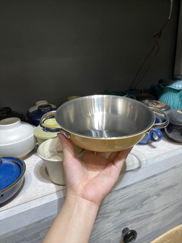 Chảo inox phủ ceramic 16 x 4.2cm - Lemon Yellow