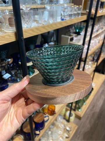 Phễu lọc cafe thuỷ tinh có gioăng vòng gỗ