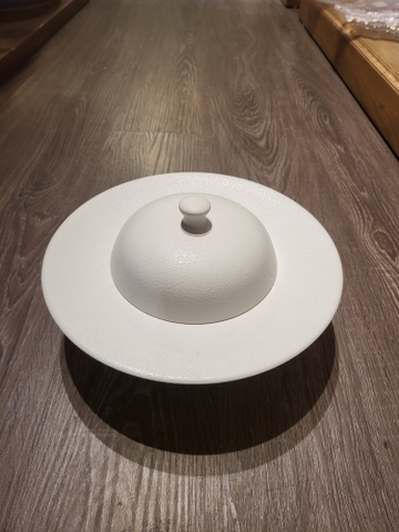 Bộ dĩa bay có nắp 23 cm tuyết trắng