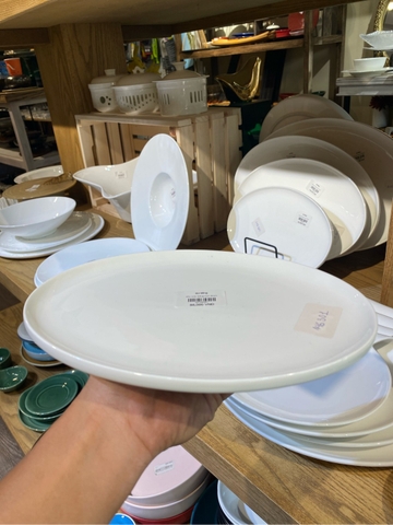 Đĩa xoài trắng trơn 9inch