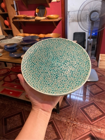 Đĩa tròn 8inch tàn ong xanh ngọc