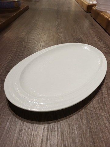 Dĩa xoài 40x26cm tuyết trắng