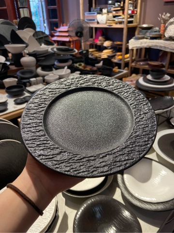 Đĩa nông 20cm đen LP2S-22D