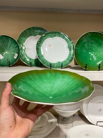 Đĩa nón 10inch xanh vân lá