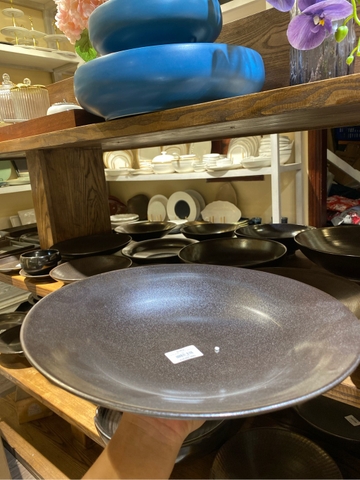 Đĩa Soup Kẻ 12.5inch Ngọc Trai Đen