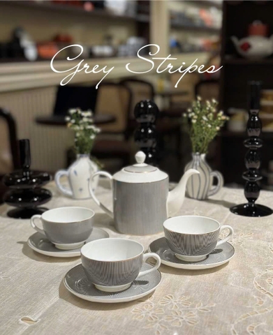 Bộ Trà Grey Stripes 6 Chén