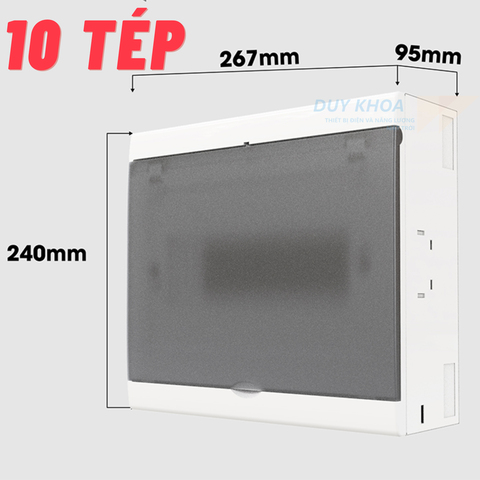 Tủ điện gắn nổi Rạng Đông đế thép cán nguội, mặt ốp - mặt che nhựa ABS - PCC chống va đập vượt trội, chịu nhiệt cao, chống cháy, cách điện tốt