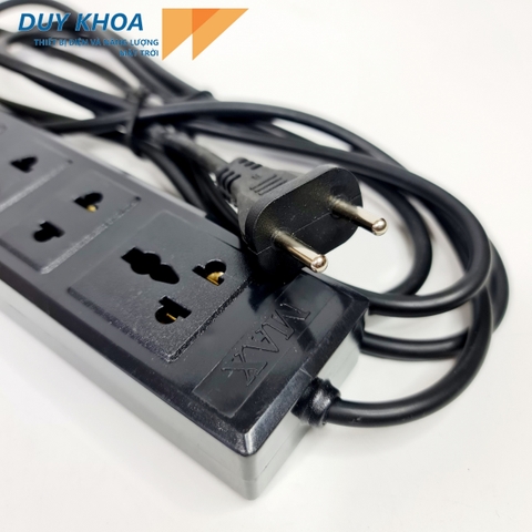 Ổ Cắm Điện 6 Cửa 2 Công tắc Màu Đen Công suất 3000w Vinamax