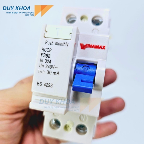 Aptomat Vinamax RCCB chống giật, chống dòng rò Không vỏ hộp