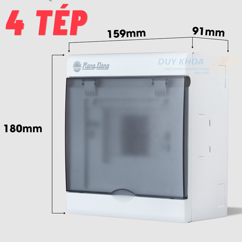 Tủ điện gắn nổi Rạng Đông đế thép cán nguội, mặt ốp - mặt che nhựa ABS - PCC chống va đập vượt trội, chịu nhiệt cao, chống cháy, cách điện tốt