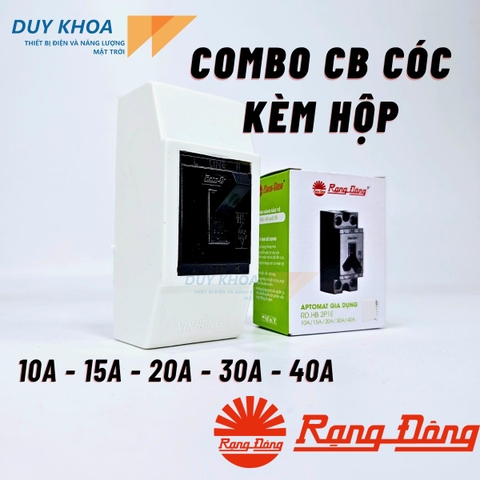 Át aptomat Rạng Đông 10A 15A 20A 30A 40A Kèm hộp gắn CB