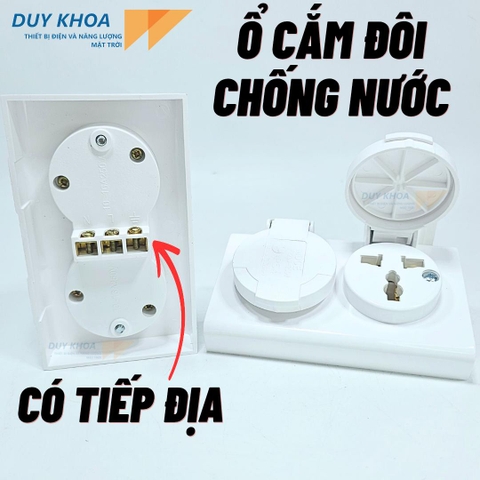 Ổ Cắm Đôi 3 Chấu Có Tiếp Địa Chống Nước IP54 32A/220V-250V MDCE