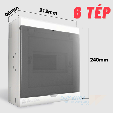 Tủ điện gắn nổi Rạng Đông đế thép cán nguội, mặt ốp - mặt che nhựa ABS - PCC chống va đập vượt trội, chịu nhiệt cao, chống cháy, cách điện tốt