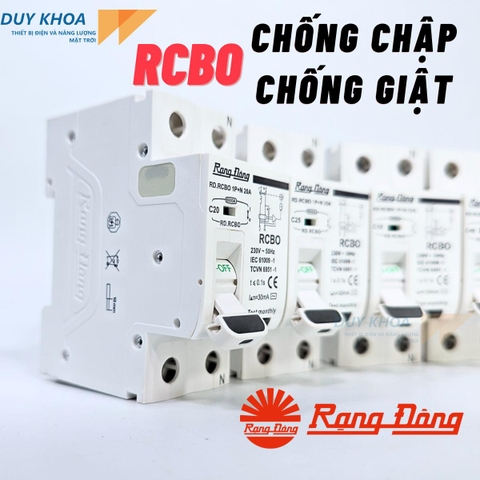 RCBO Bảo vệ quá tải và chống dòng rò chống giật Rạng Đông