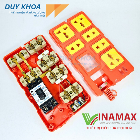 Ổ cắm điện chịu tải 6 lõi sứ  2 cổng USB có CB30A Vinamax