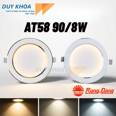Đèn LED Âm Trần AT58 90/8W 3000K-4000K-6500K Chính Hãng Rạng Đông