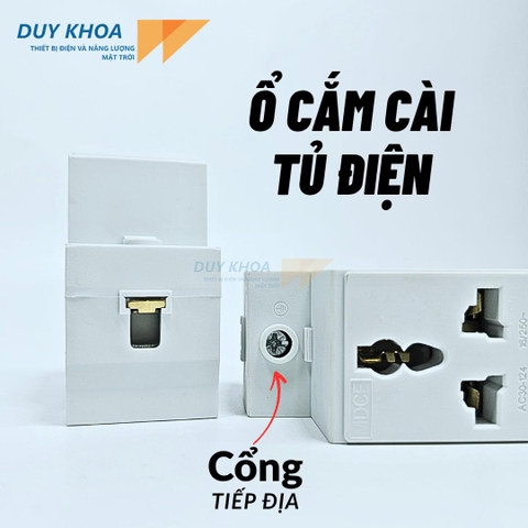 Ổ Cắm Gài Tủ Điện - 3 chấu 2 chấu Dòng 16A DIN Rail