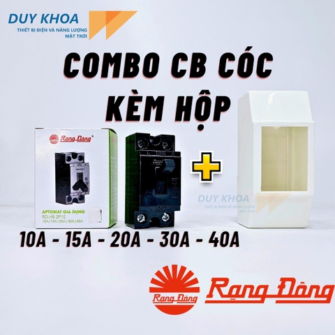 Át aptomat Rạng Đông 10A 15A 20A 30A 40A Kèm hộp gắn CB