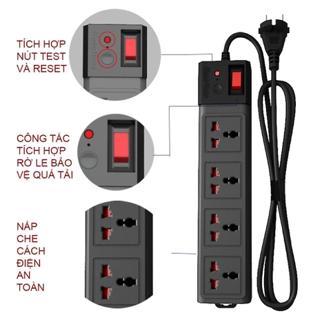 Ổ cắm chống giật Rạng Đông Chống quá tải và chống dòng rò tiêu chuẩn chất lượng