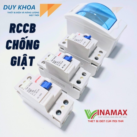 Cầu dao Aptomat Vinamax CB chống giật, chống dòng rò từ 32A đến 63A với hộp đựng nắp đậy