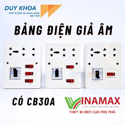 Bảng điện giả âm Vinamax CB30A có ổ cắm điện 3 lỗ