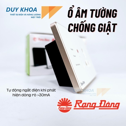 Ổ Cắm Chống Giật Âm Tường Rạng Đông công suất 3000W có dây tiếp địa