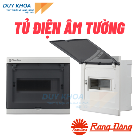 Tủ điện âm tường Rạng Đông Đế nhựa, mặt ốp - mặt che nhựa ABS - PC chống va đập vượt trội, chịu nhiệt cao, cách điện tốt TAT01
