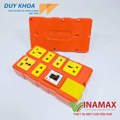 Ổ cắm điện chịu tải 6 lõi sứ Có CB30A Phiên bản mới Vinamax