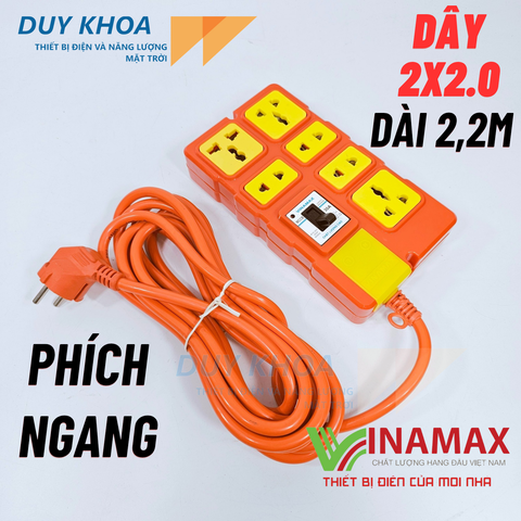 Ổ cắm điện chịu tải 6 lõi sứ Có CB30A Phiên bản mới Vinamax