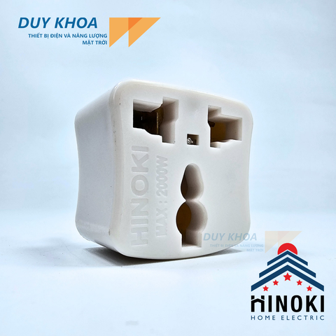 Phích chuyển 3 chấu sang 2 chấu có đèn báo điện HINOKI