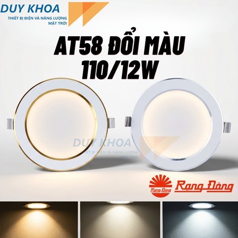 Đèn LED Âm Trần Đổi màu AT58 110/12W chính hãng Rạng Đông