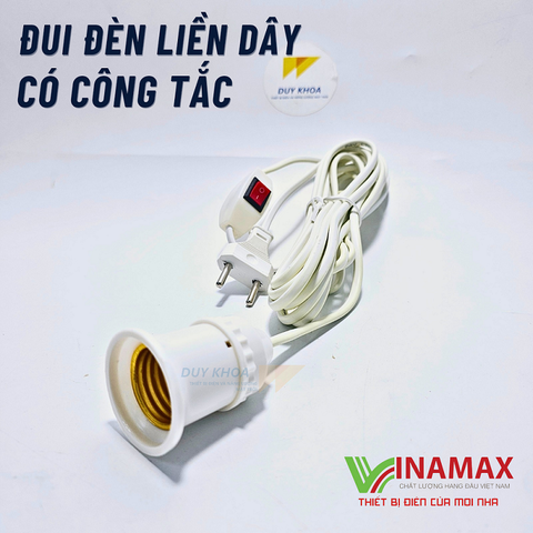 Dây nguồn liền đuôi đèn E27 có công tắc 500W Vinamax