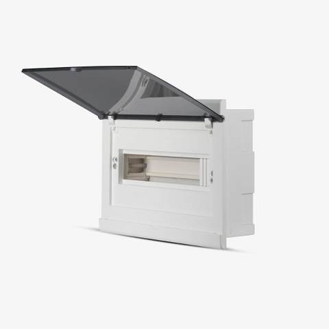 Tủ điện âm tường Rạng Đông Đế nhựa, mặt ốp - mặt che nhựa ABS - PC chống va đập vượt trội, chịu nhiệt cao, cách điện tốt