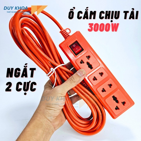 Ổ cắm 4 lỗ có công tắc ngắt 2 cực 2E chịu tải Vinamax